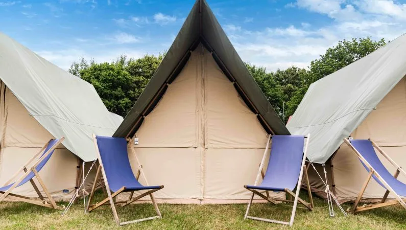 A photograph of the exterior of The Lodge, a premium accommodation option at Lost Village.
