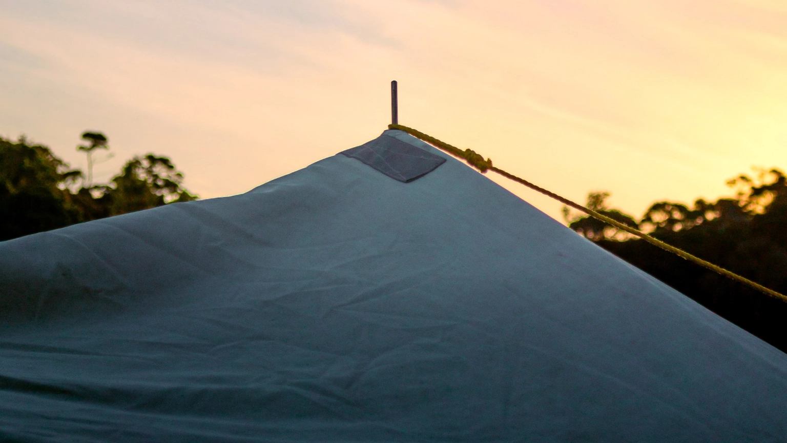 An image of the top of a tent to illustrate the pre-pitched camping offering at Lost Village.