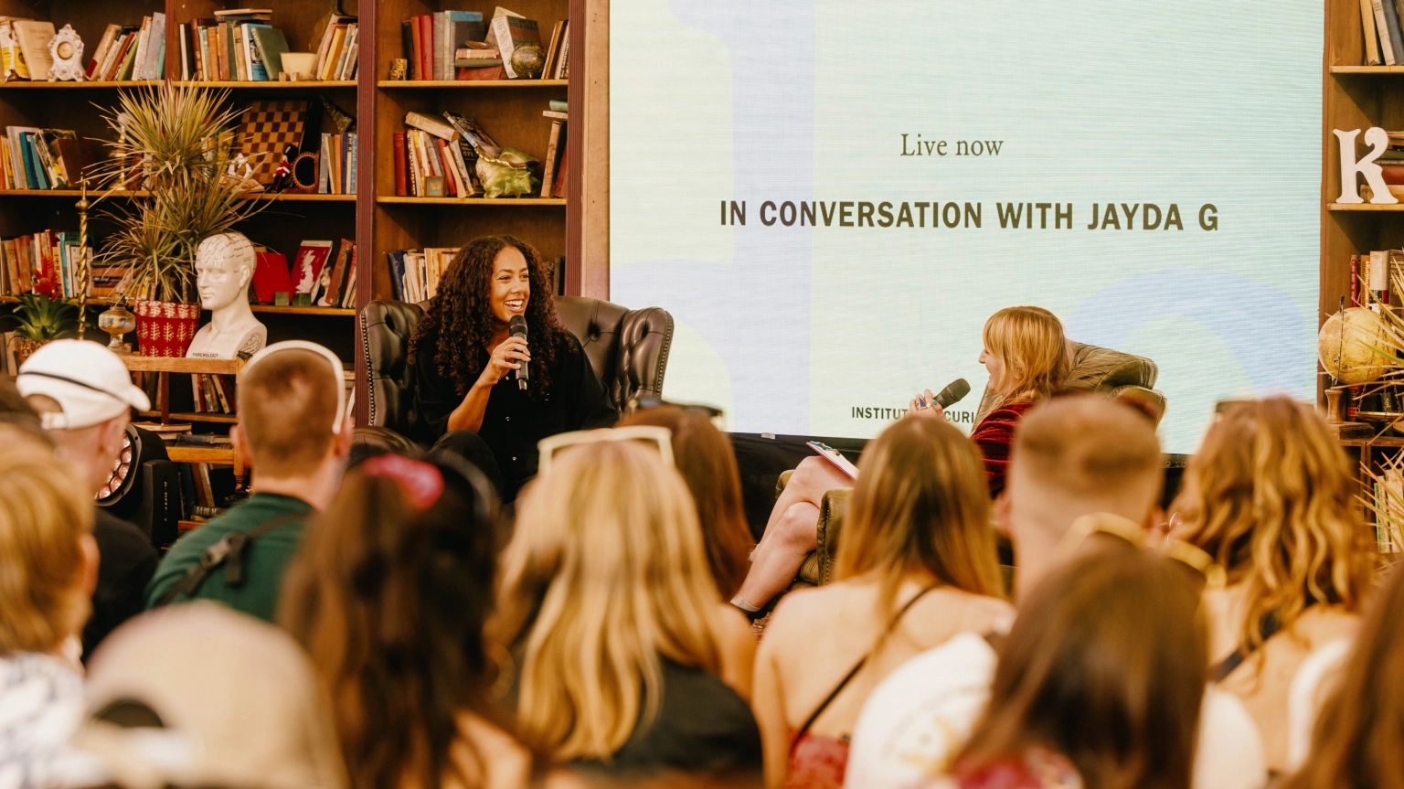 Jayda G in conversation at Lost Village, just one of the talks at the Institute of Curious Minds.
