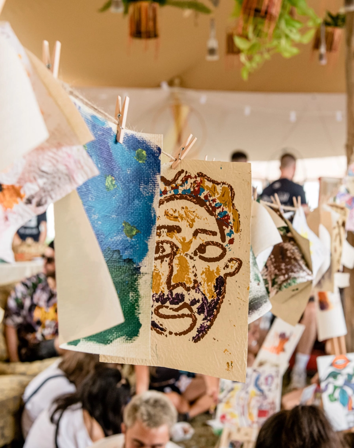 A photograph of creative workshops in progress at Lost Village.
