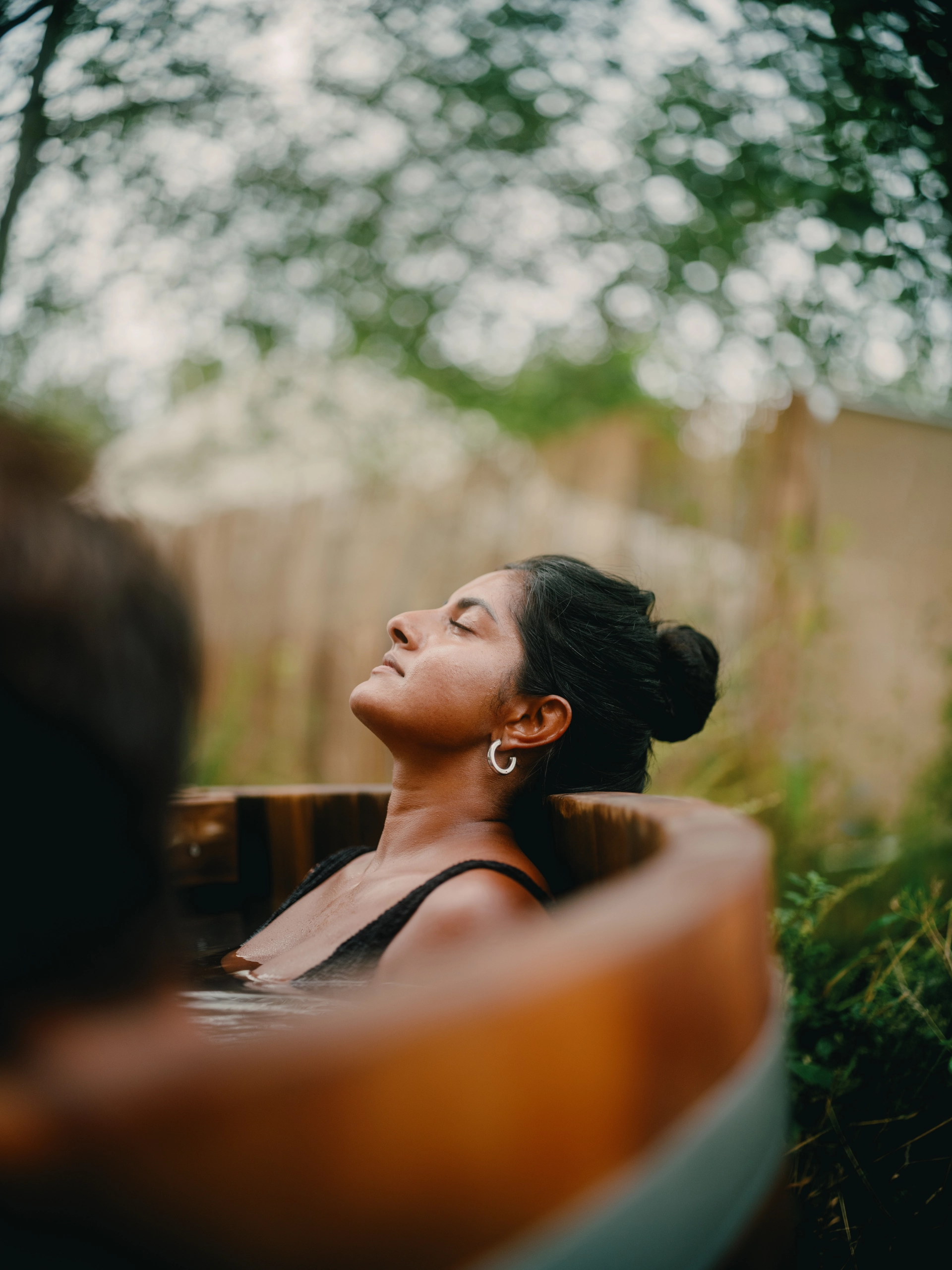relaxing in the spa